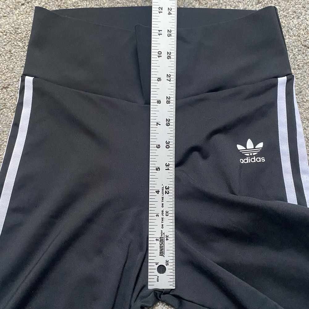 Adidas Primeblu Biker Shorts Tights Women Size S Black Logo High Rise Inseam 10" - Picture 6 of 7